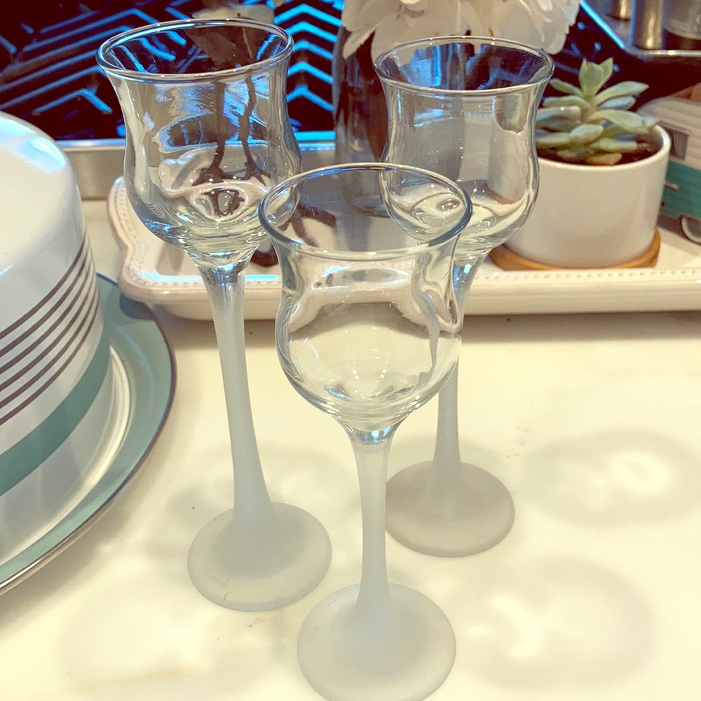 PartyLite CANDLE Holders Iced Crystal Trio